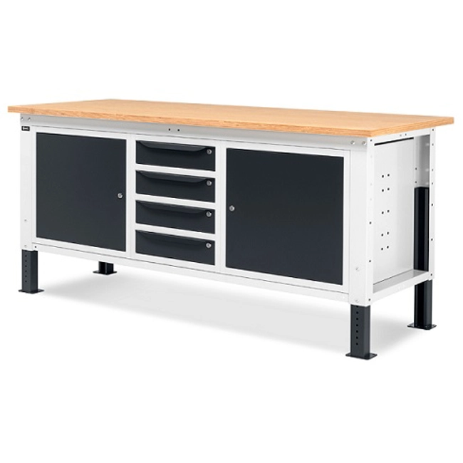 Vendita online Banco Work Up 2009 piano Multiplex mm.2000x750x732/1107H - Grigio RAL7035+RAL7016